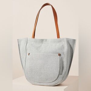 Anthropologie Sheridan Metallic Tote in silver